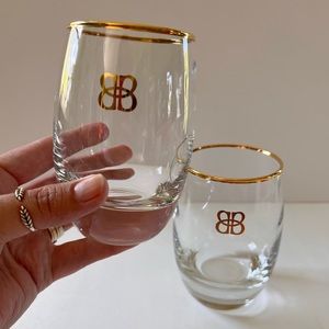 Baileys Gold Rim Heavy Bottom Pair of Glasses (2)